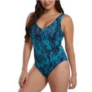 TYR Women's Control Fit One Piece Swimsuit UPF 50 Green Medium NWT